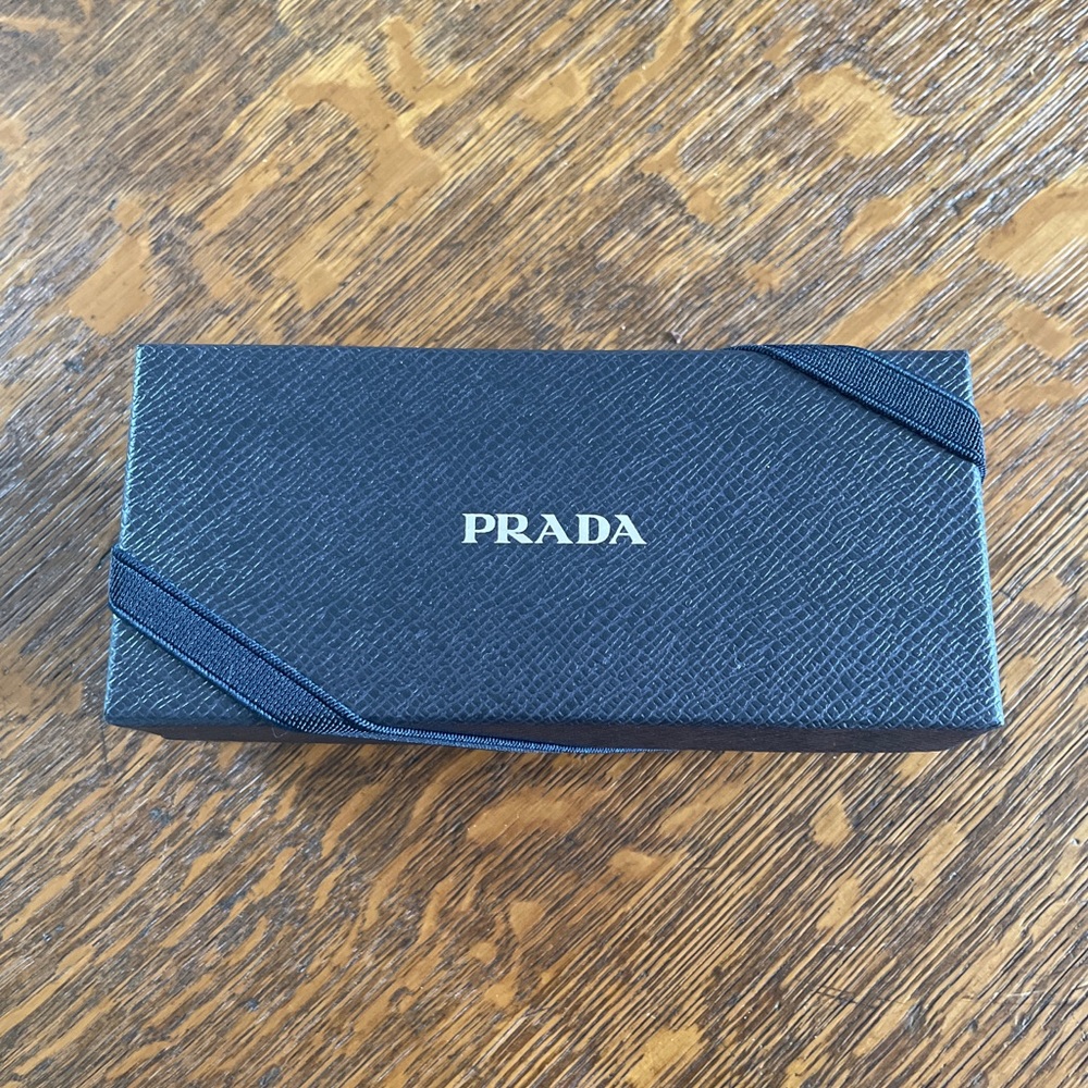 Navy Blue Prada Sunglass Box and Ribbon